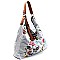 JY0146-LP Tassel Accent Flower Embroidery Reversible Hobo