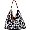 JY0146-LP Tassel Accent Flower Embroidery Reversible Hobo