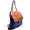 JY0147-LP Flap 2 Way Denim Backpack Purse