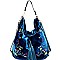 JY0172-LP Flower Embroidered Velvet Convertible Backpack Hobo