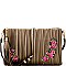 Glamorous Tassel Accent Vertically Lined Sequin Flower Embroidered Clutch MH-JY0207