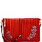 Glamorous Tassel Accent Vertically Lined Sequin Flower Embroidered Clutch MH-JY0207