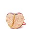 JY0211-LP Heart Shape Glittery Patent 2 Way Cross Body Fanny Pack