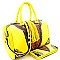 Tassel Accent Ethnic Print Boston Satchel Wallet SET MH-JY0222W