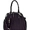 Tassel Accent Chevron Quilted 2-Way Satchel  MH-JY0232