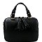 Double Tassel Accent Boston Satchel