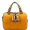 Double Tassel Accent Boston Satchel