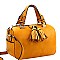 Double Tassel Accent Boston Satchel