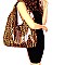 LEOPARD PRINT TWO TASSEL ACCENT HOBO SET