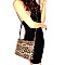 LEOPARD PRINT TWO TASSEL ACCENT HOBO SET