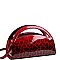 2-Way Half-Moon Gradated Leopard Patent Satchel Wallet SET