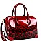 2-Way Gradated Leopard Patent Boston Satchel Wallet SET