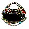 Round Flower Leopard Print Patent 2-Way Satchel Wallet SET