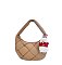 Bag Charm Puffy Woven Hobo Shoulder Bag