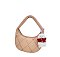 Bag Charm Puffy Woven Hobo Shoulder Bag