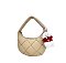 Bag Charm Puffy Woven Hobo Shoulder Bag