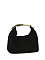 Faux Suede Metal Top Handle Satchel