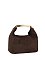 Faux Suede Metal Top Handle Satchel