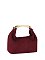 Faux Suede Metal Top Handle Satchel