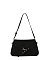 Faux Suede Buckle Shoulder Bag