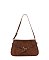 Faux Suede Buckle Shoulder Bag