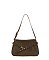 Faux Suede Buckle Shoulder Bag