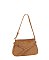 Faux Suede Buckle Shoulder Bag