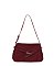 Faux Suede Buckle Shoulder Bag