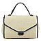 TRENDY STYLISH STRAW TEXTURE BAGUETTE BAG