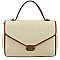 TRENDY STYLISH STRAW TEXTURE BAGUETTE BAG