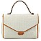 TRENDY STYLISH STRAW TEXTURE BAGUETTE BAG