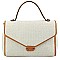 TRENDY STYLISH STRAW TEXTURE BAGUETTE BAG