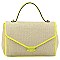 TRENDY STYLISH STRAW TEXTURE BAGUETTE BAG