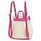 Straw Neon Trimmed Backpack