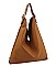 BUCKLED SMOOTH TEXTURE HOBO BAG