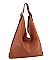 BUCKLED SMOOTH TEXTURE HOBO BAG