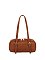 Puffy Quilted Suede Shoulder Bag