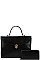 2IN1 DESIGNER MODERN SQUARE SATCHEL WITH MATCHING WALLET