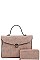 2IN1 DESIGNER MODERN SQUARE SATCHEL WITH MATCHING WALLET