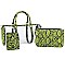 3IN1 TRENDY PYTHON PATTERN TRANSPARENT TUBE BAG WITH LONG STRAP