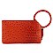 Ostrich Croc HandCuff Tassel Wristlet Clutch