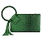 Ostrich Croc HandCuff Tassel Wristlet Clutch