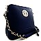 Fashion Emblem Chained Strap Dome Messenger