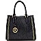 Studed Accent Textured Faux-leather Fashion Tote