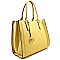 Studed Accent Textured Faux-leather Fashion Tote