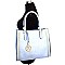 Studed Accent Textured Faux-leather Fashion Tote