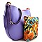 Flower Print Inner Bag 2 in 1 Large Hobo Messenger