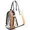 Foxy Style Dome Shape Color Block Satchel