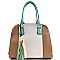 Foxy Style Dome Shape Color Block Satchel