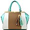 Tasseled 3 Color Block Wing Satchel